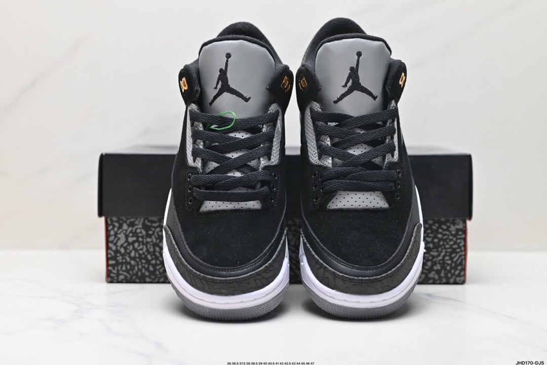 Nike Air Jordan 3 Retro Tinker Black Cement Gold 