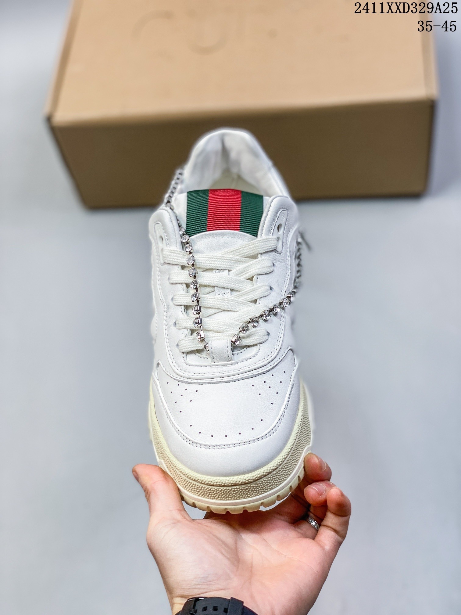 Gucci GG Re-Web 24C Leather Casual Sneakers