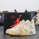 OW X NIKE AIR JORDAN 4 SAIL Basketball Shoes