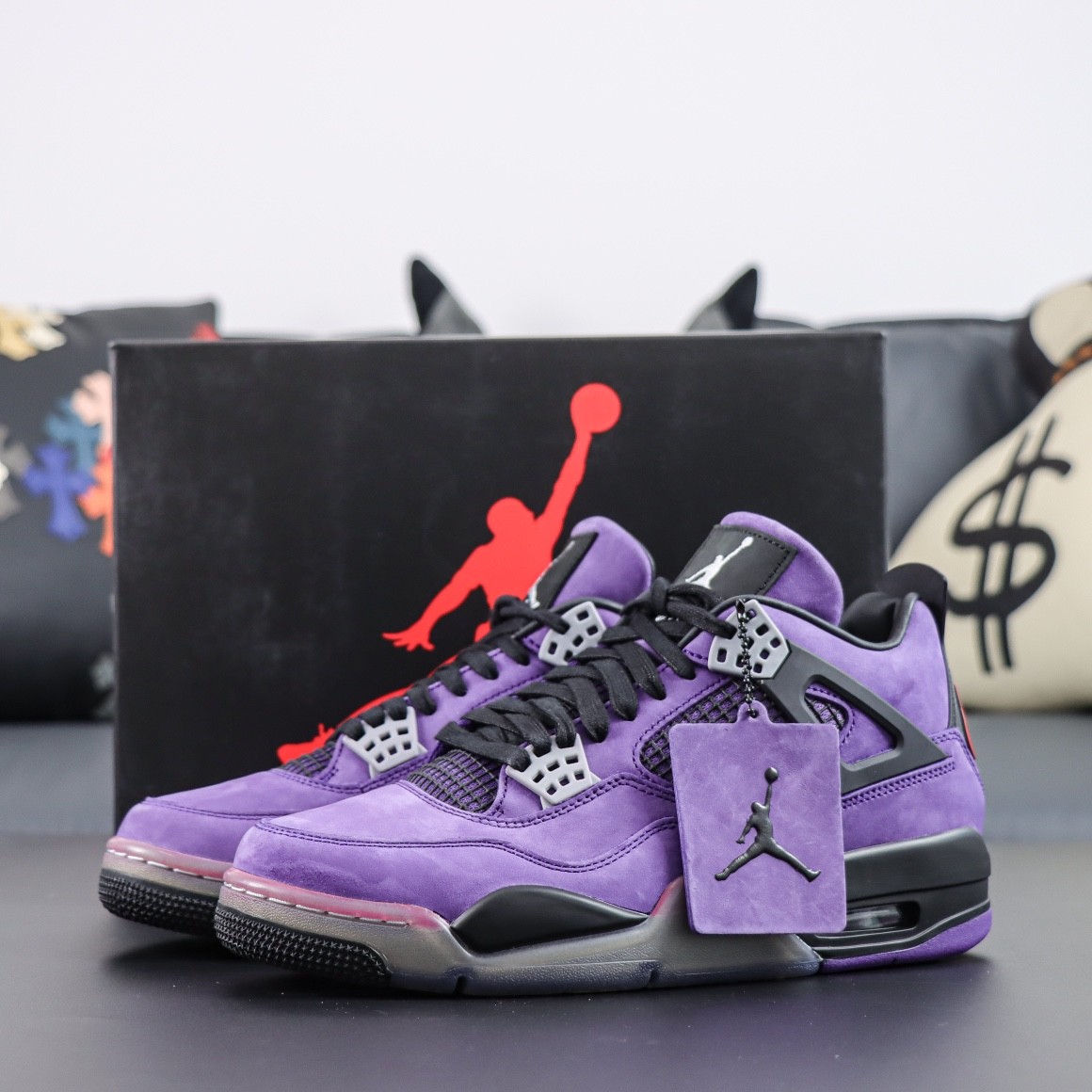 TRAVIS SCOTT X NIKE AIR JORDAN 4 RETRO PURPLE BLACK Basketball Shoes