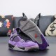 TRAVIS SCOTT X NIKE AIR JORDAN 4 RETRO PURPLE BLACK Basketball Shoes