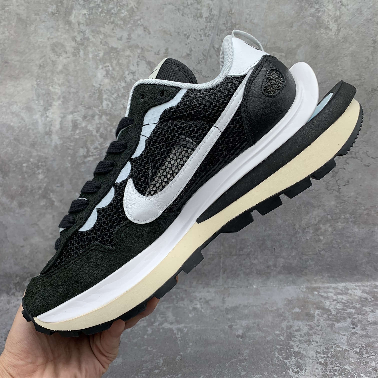 [OG] SACAI X NIKE VAPORWAFFLE BLACK AND WHITE Sneaker Shoes