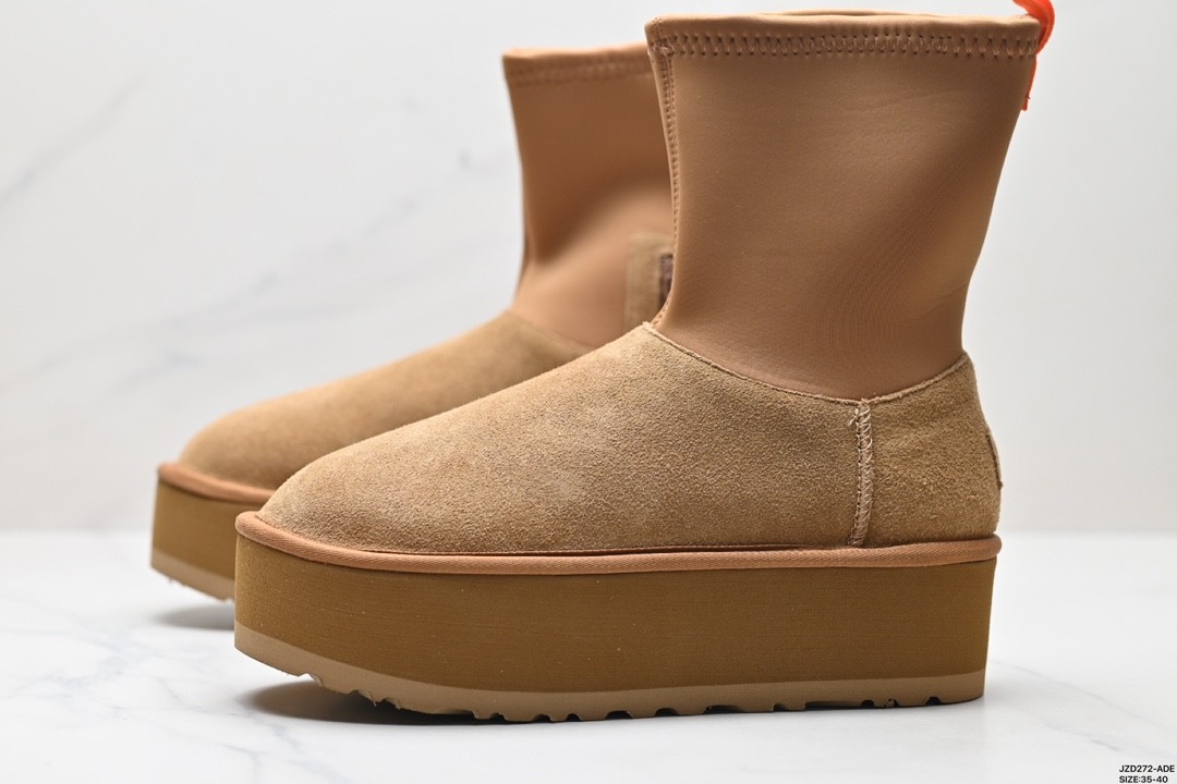 UGG Suede Casual Round Head Lightweight Thick Sole High Boots