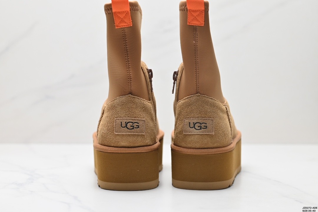 UGG Suede Casual Round Head Lightweight Thick Sole High Boots